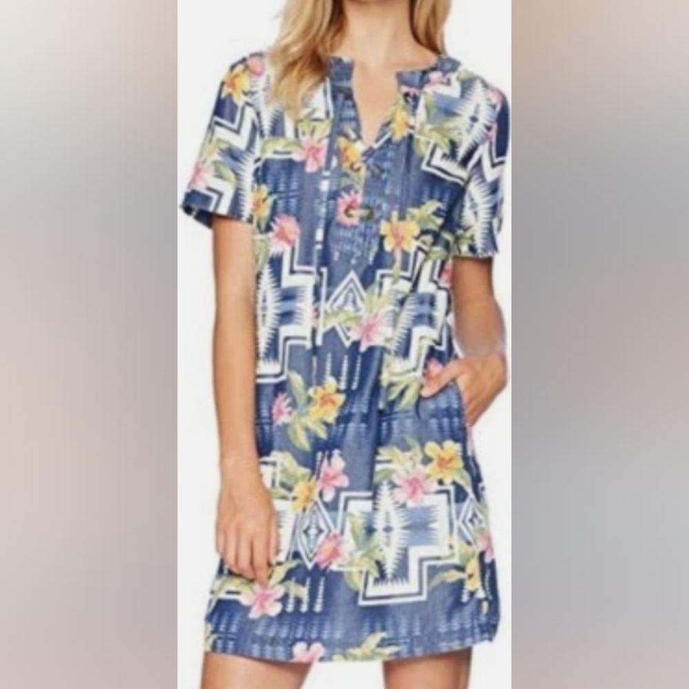 Tommy Bahama Pendleton Aloha Floral Shift Dress Size Medium